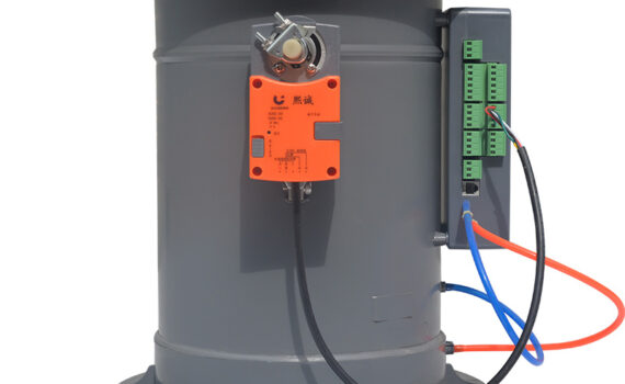 Industrial air damper valve installation in power plant FGD ductwork